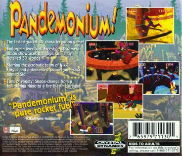 Pandemonium! (US) box cover back